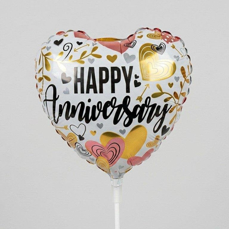 Happy Anniversary 9in Balloon (AIR FILLED)