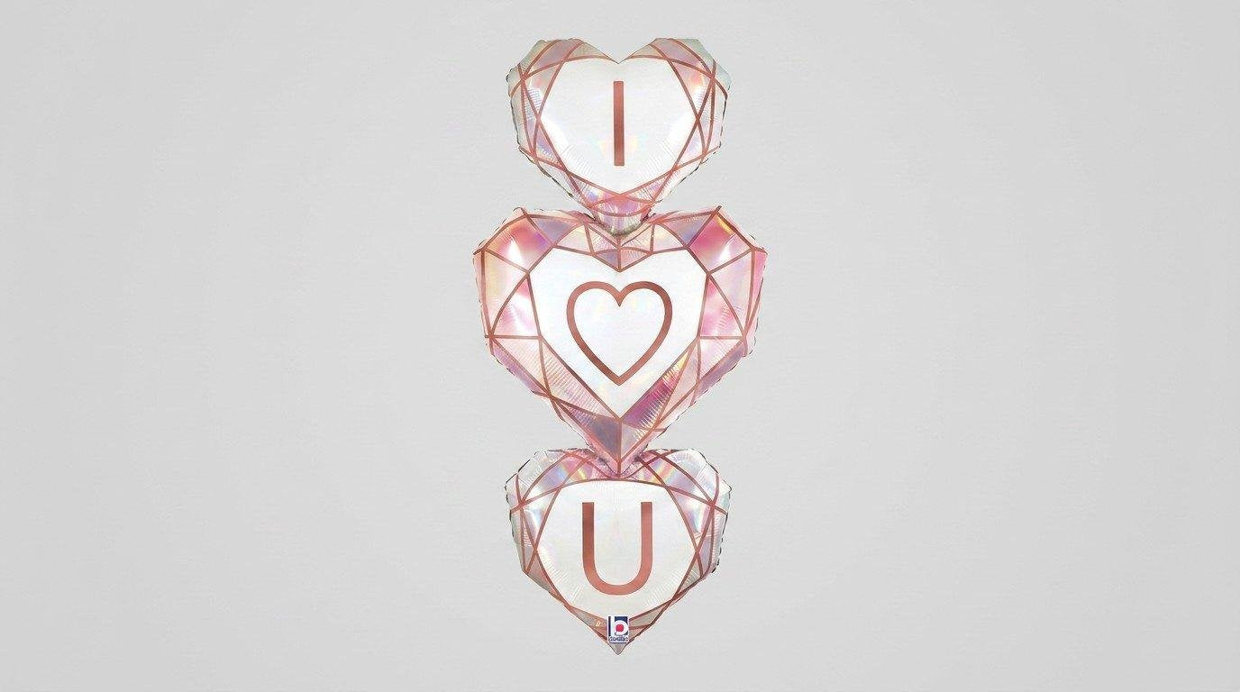 I Love You 3 Hearts 38' (HELIUM)
