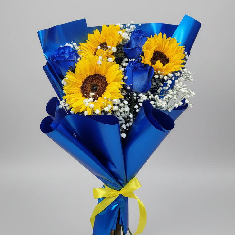 Blue Sunflowers & Roses