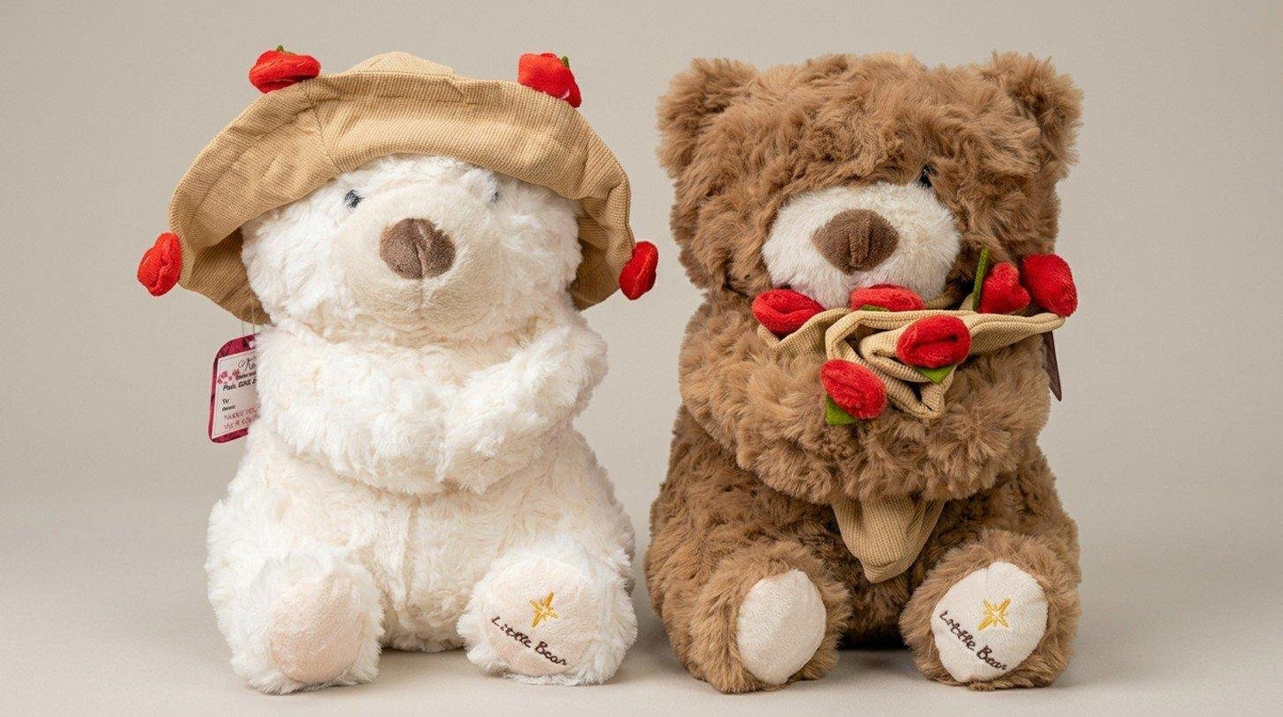 Bear with Bouquet Duo