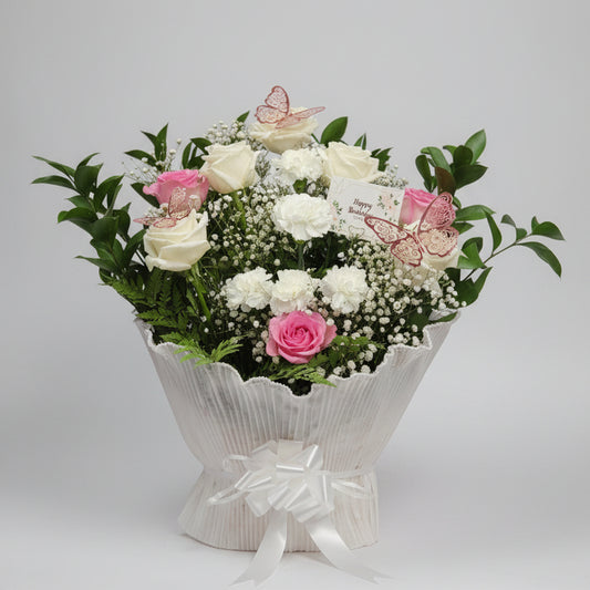 Roses and Carnations Large Basket