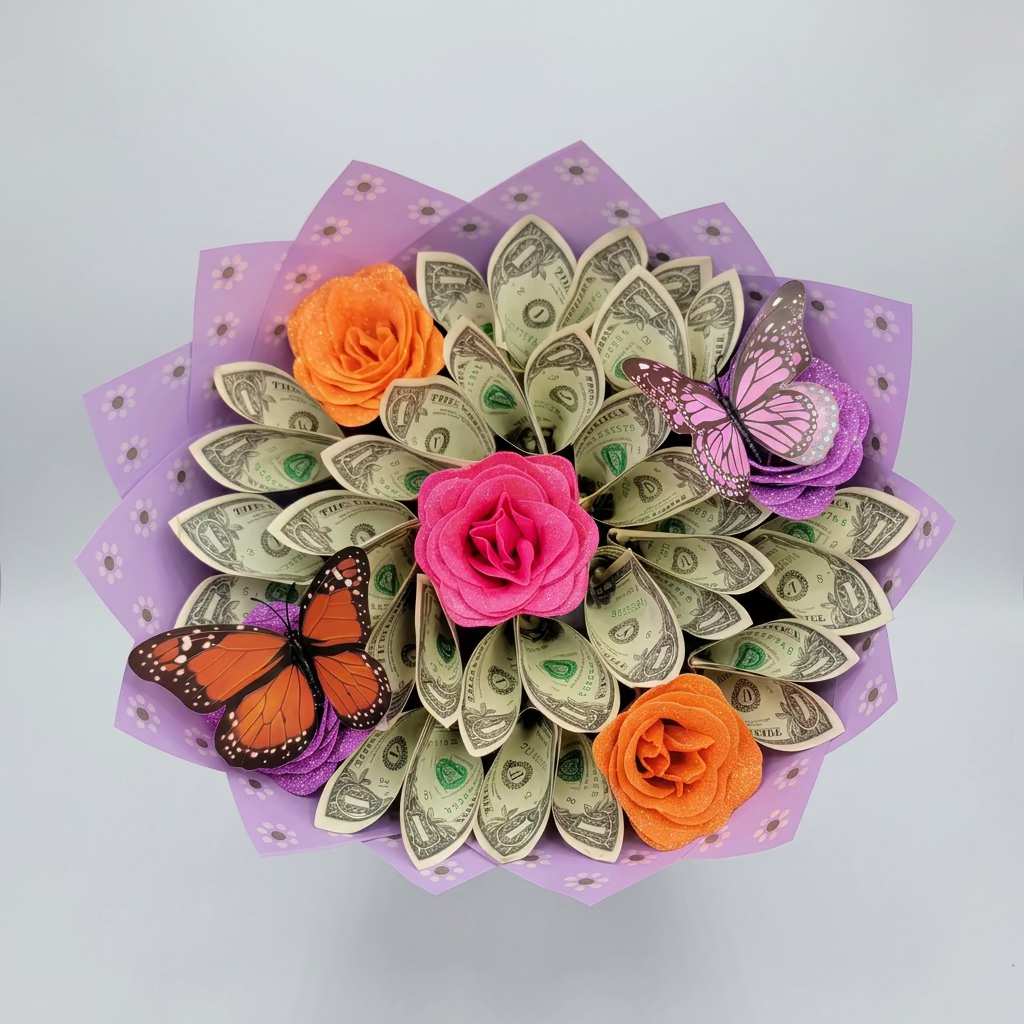 Money Bouquet (Artificial Flowers- Small)