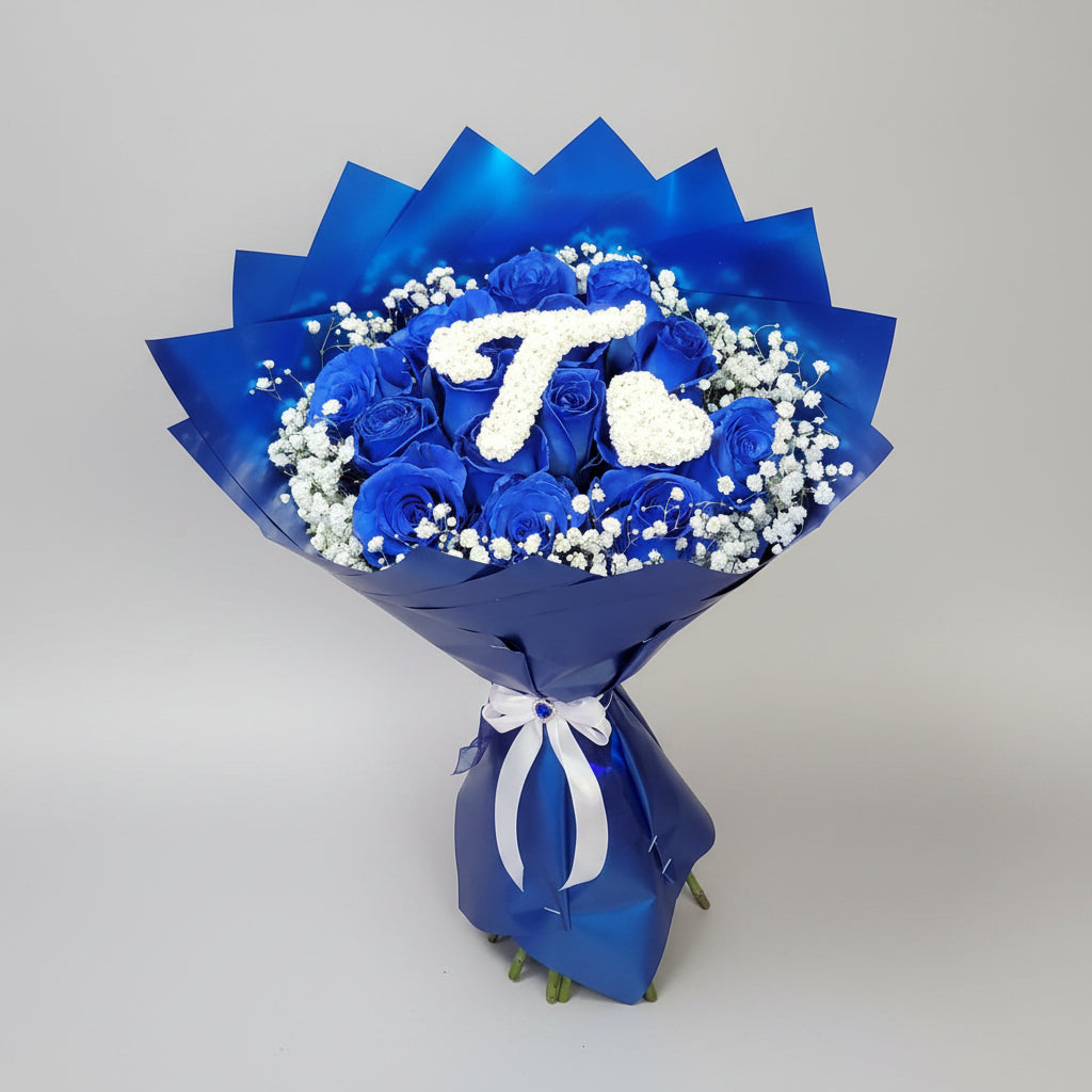Blue Inital Bouquet