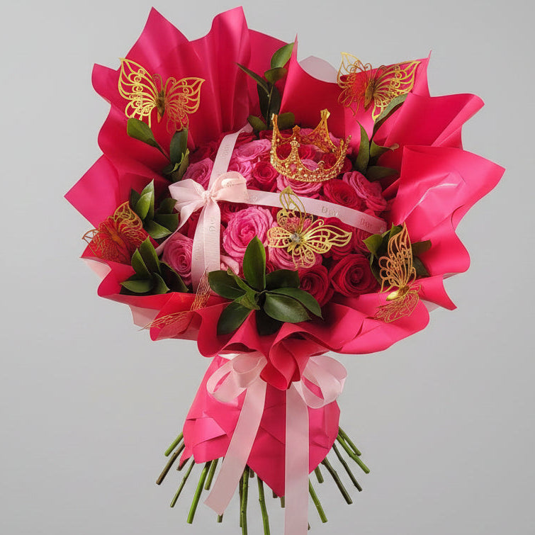 Hot Pink Dior Bow Bouquet