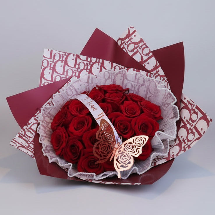 I Love You Red Dior Bouquet