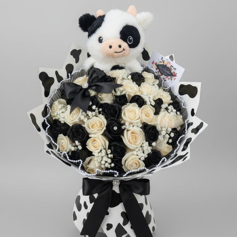 Cow Bouquet (B&W)