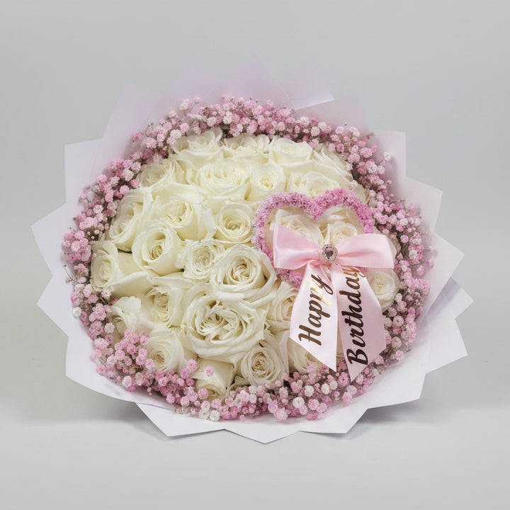 Birthday Heart Bow Bouquet