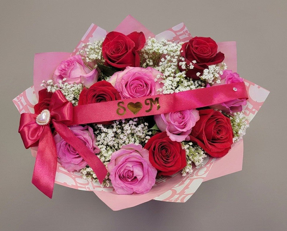 Initial Banner Bow Bouquet