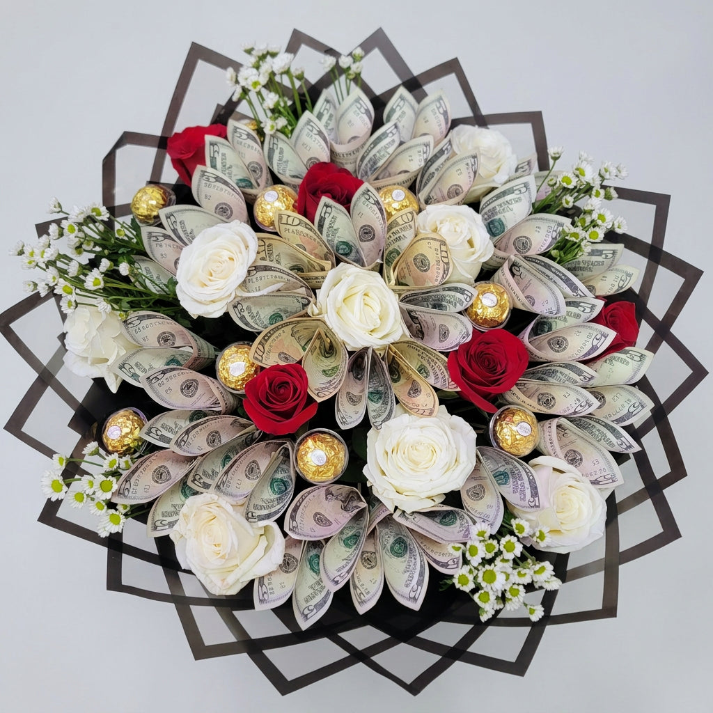 Roses, Riches & Romance Money Bouquet