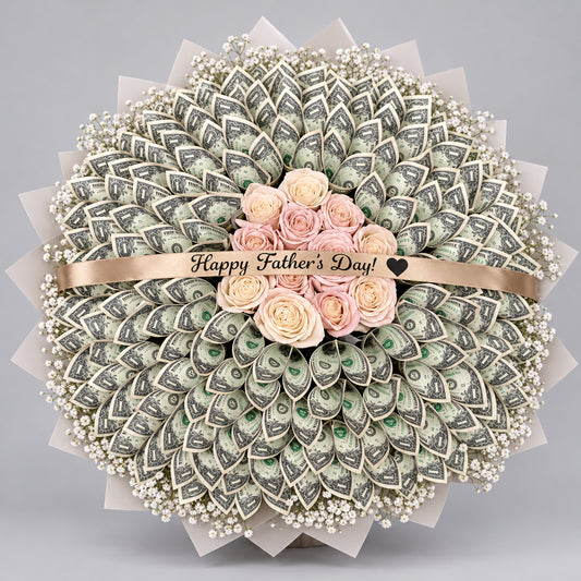 Center Roses Money Bouquet