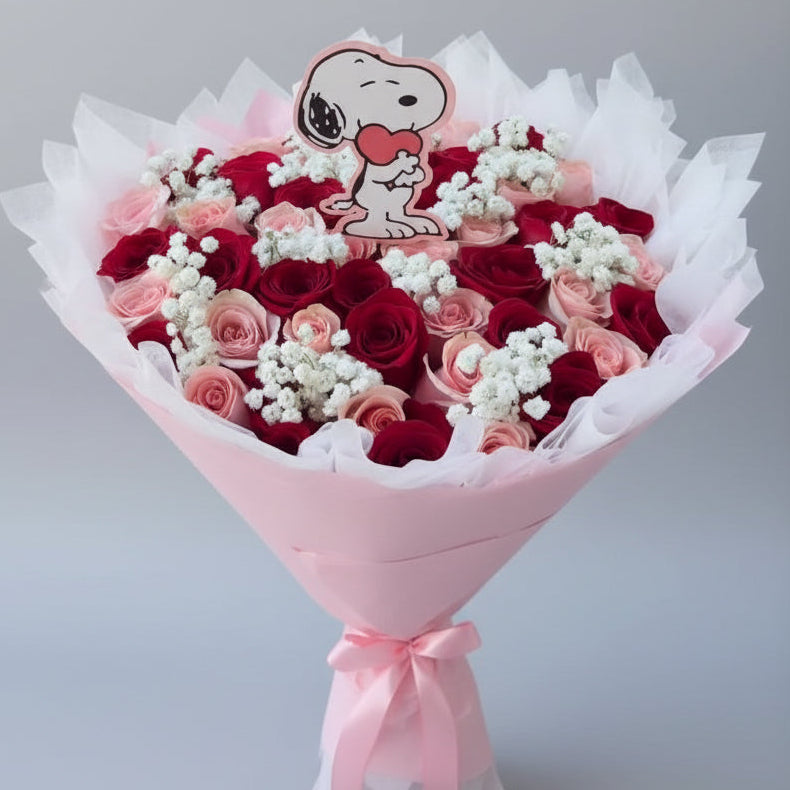 Snoopy Rose Hearts