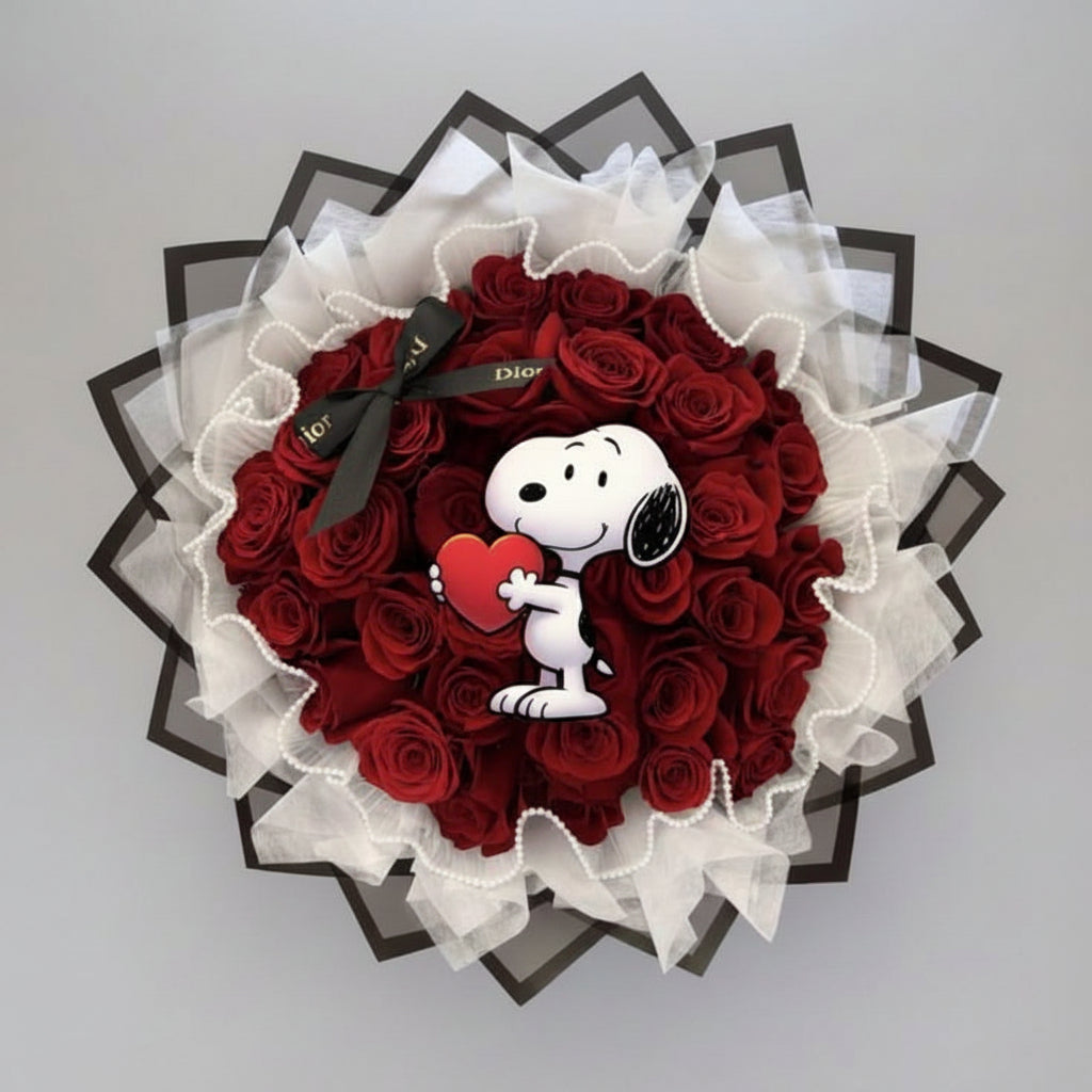 Snoopy Heart Red Bouquet
