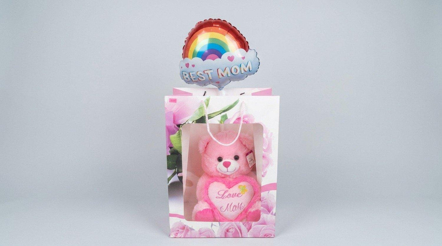 Floral Gift Bag with Balloon (LG) Mom