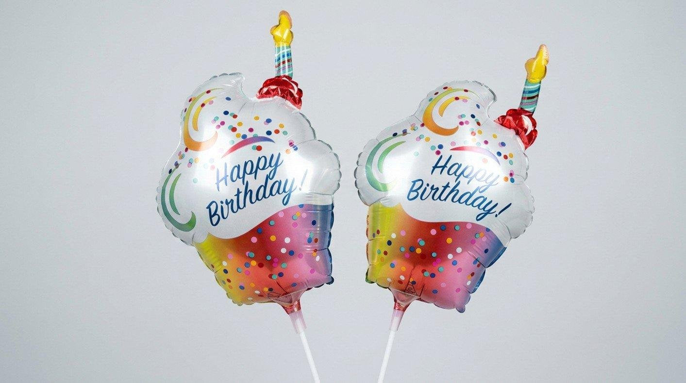 Birthday Cupcake 11in Balloon (AIR FILLED)