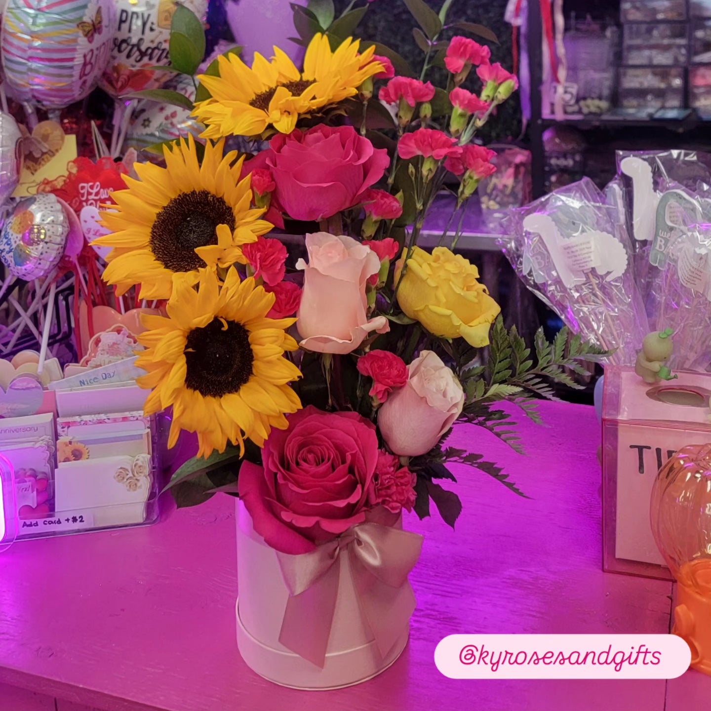 Sunflowers & Rose StairCase Arrangment