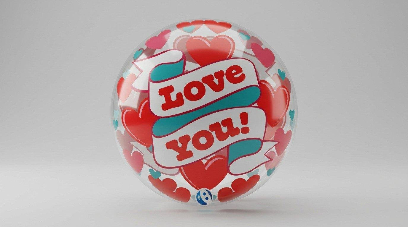 Love You Confetti Hearts Balloon 17' (HELIUM)