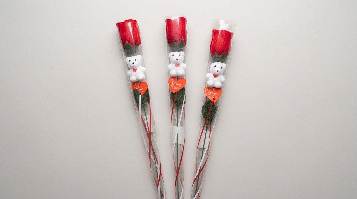 Artificial Rose w. Mini Bear