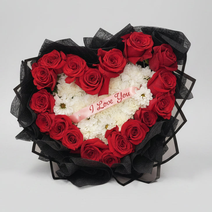 Heart Rose & Carnations