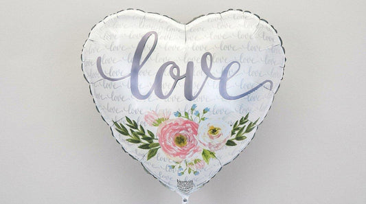 Love White Heart 17' (HELIUM)