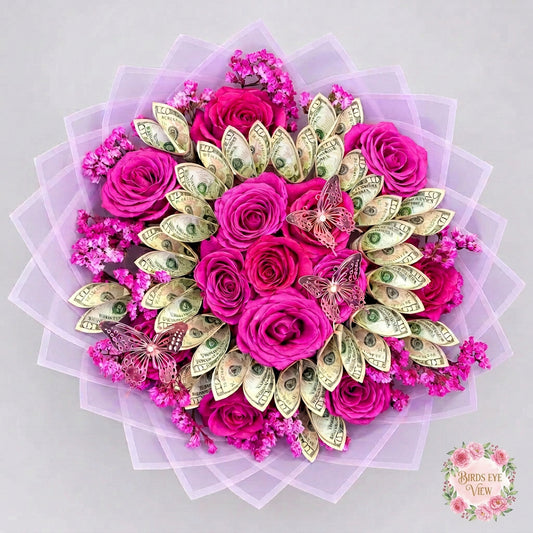 Butterfly Rose Money Bouquet