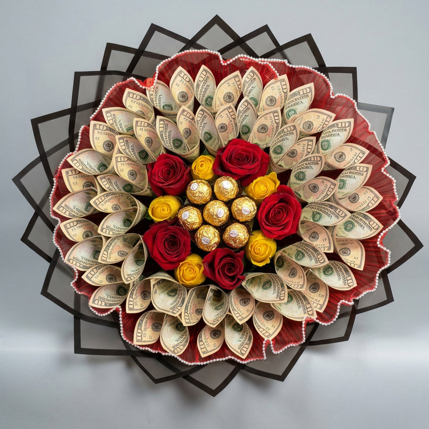 Chocolates & Roses Money Bouquet