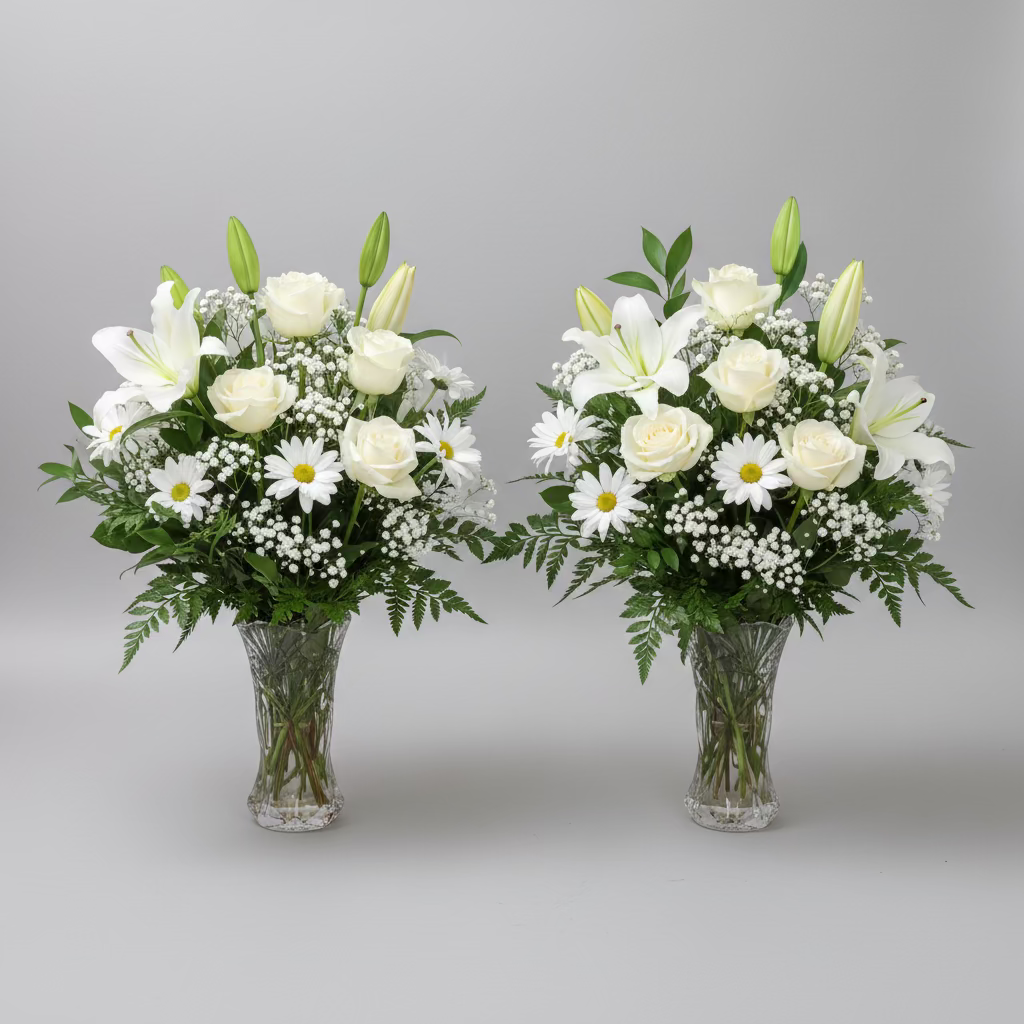 Vase Arrangement: White Elegance