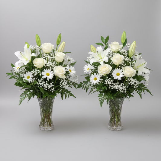 Vase Arrangement: White Elegance