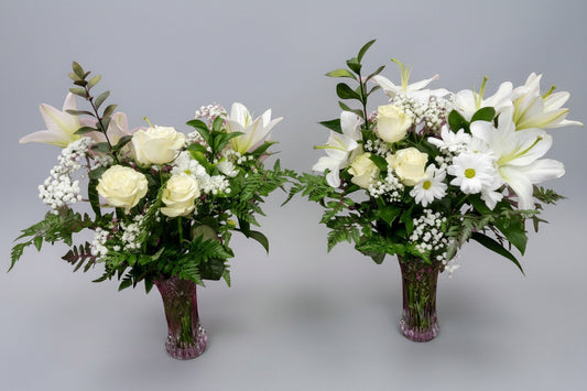 Vase Arrangement: White Elegance