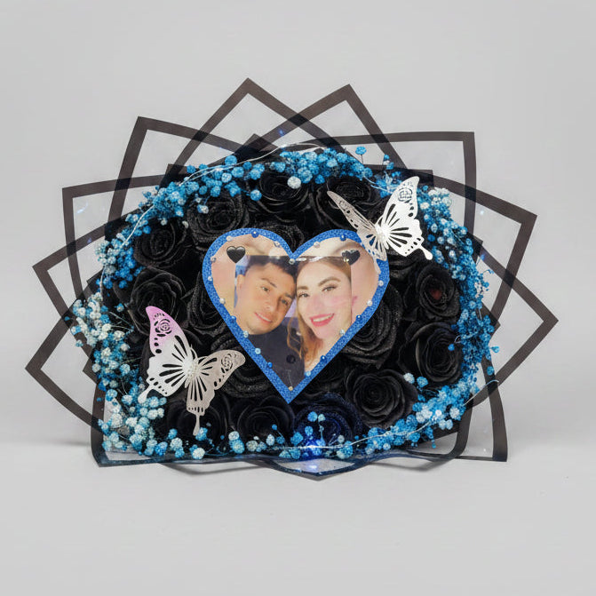 Couple Photo Light Up Bouquet