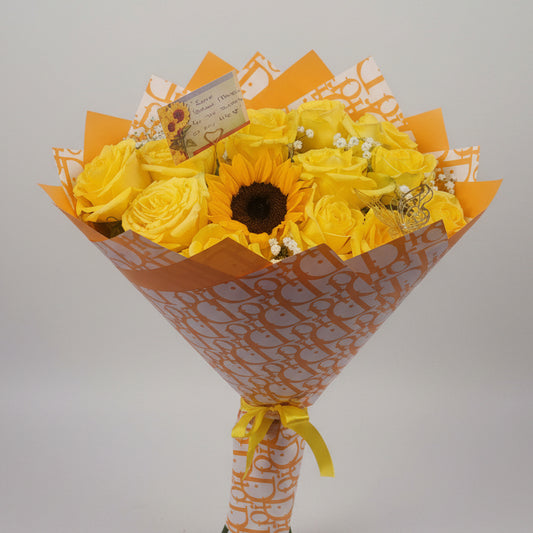 Yellow Dior: Roses & Sunflowers