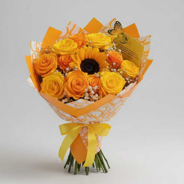 Yellow Dior: Roses & Sunflowers