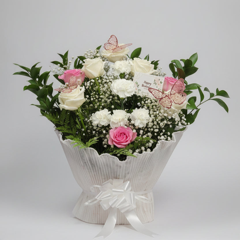 Roses and Carnations Large Basket