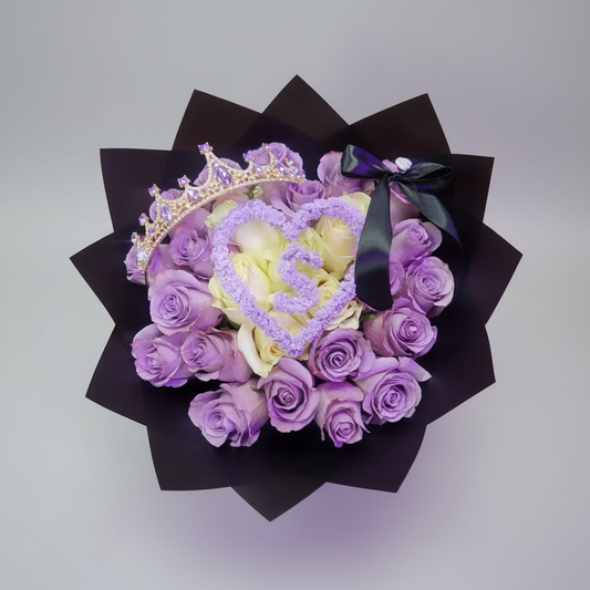 Purple Heart Initial Bouquet