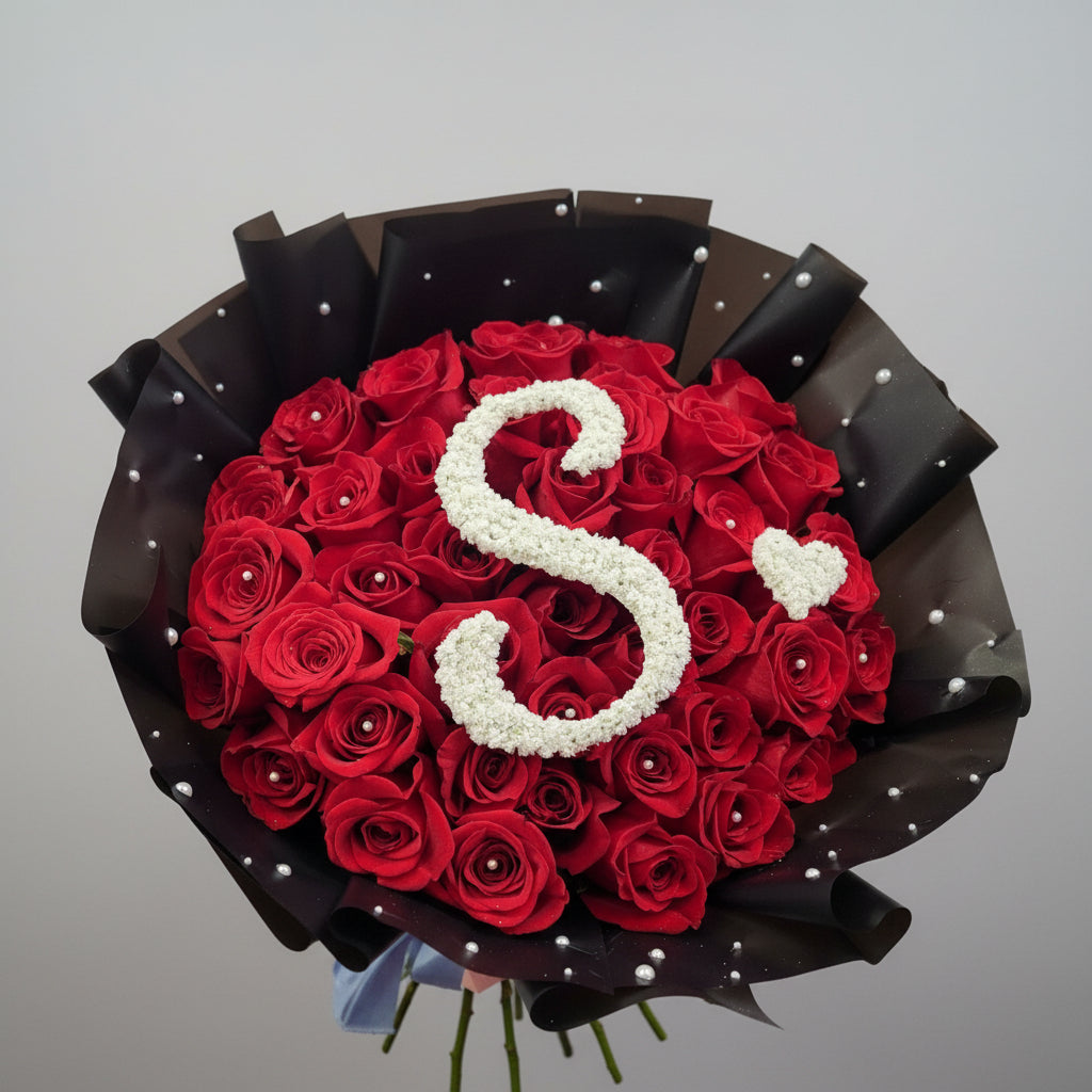 Initial Bouquet Classic with Pearls (X-Large)