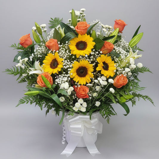 Sunflower & Rose Basket Large