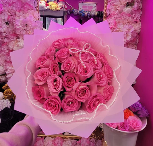 Pink Bow Bouquet