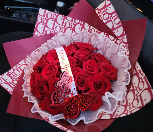 I Love You Red Dior Bouquet