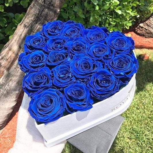 Blue Rose Heart Box