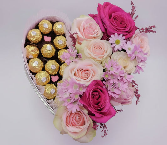 1/2 Florals & Sweets Heart Box