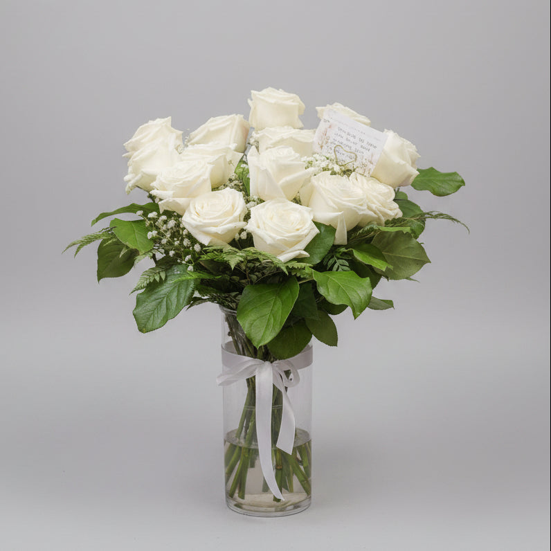 Vase Arrangement: Rose Love (One Dozen)