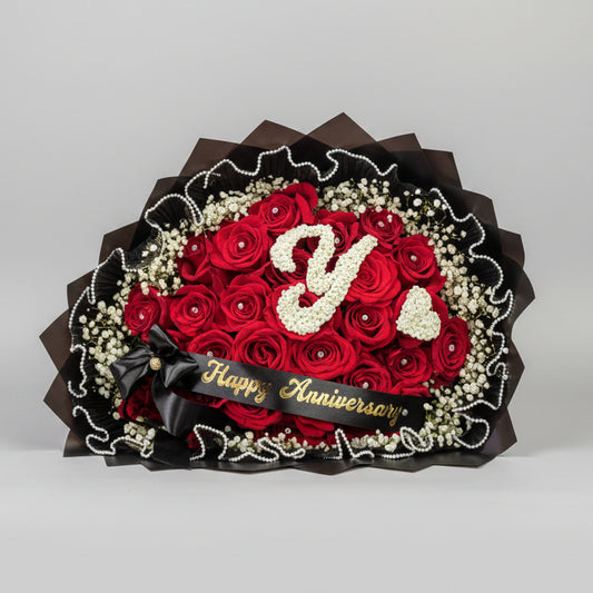 Anniversary Bouquet with Initial
