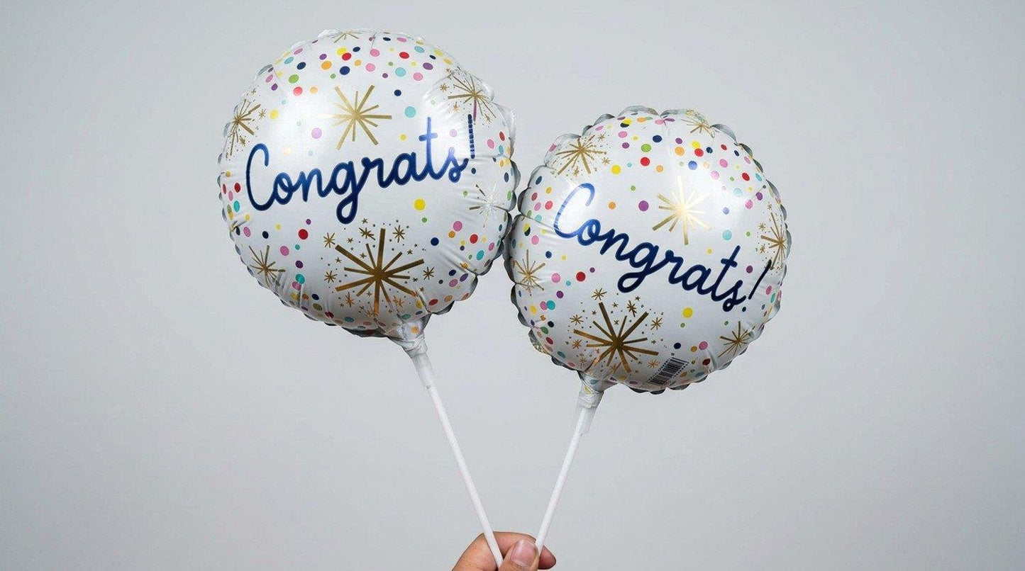 Congrats 9in Balloon (AIR FILLED)