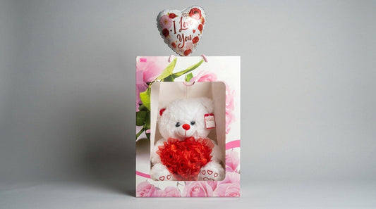Floral Gift Bag with Balloon (LG) I Love You
