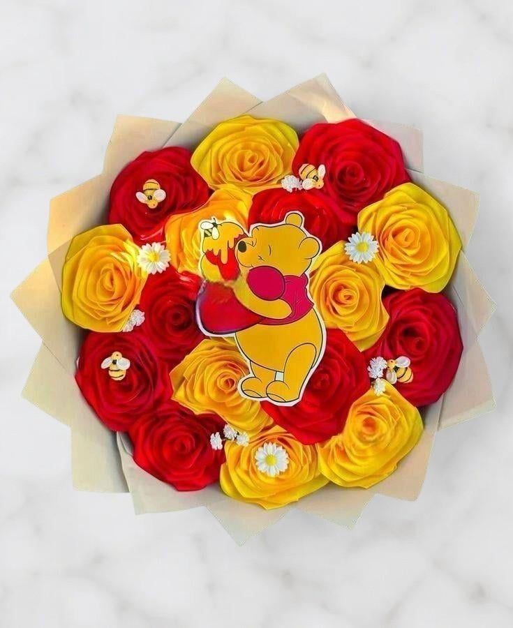 Winnie Pooh Red & Yellow Bouquet