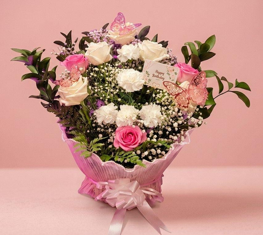 Roses and Carnations Large Basket