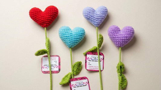 Crochet Heart Flower (Style Varies)