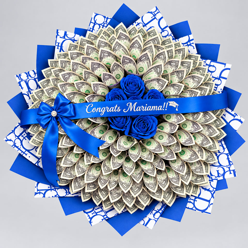 Center Roses Money Bouquet