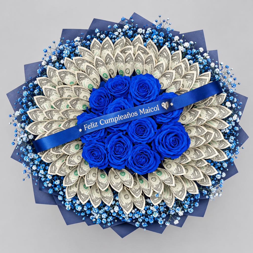 Center Roses Money Bouquet