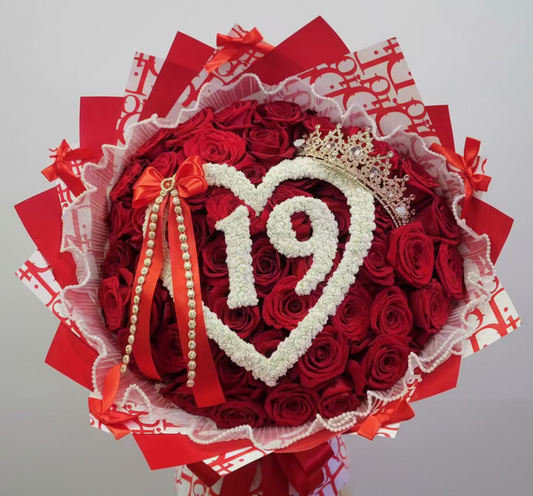 Birthday Heart Number Bouquet