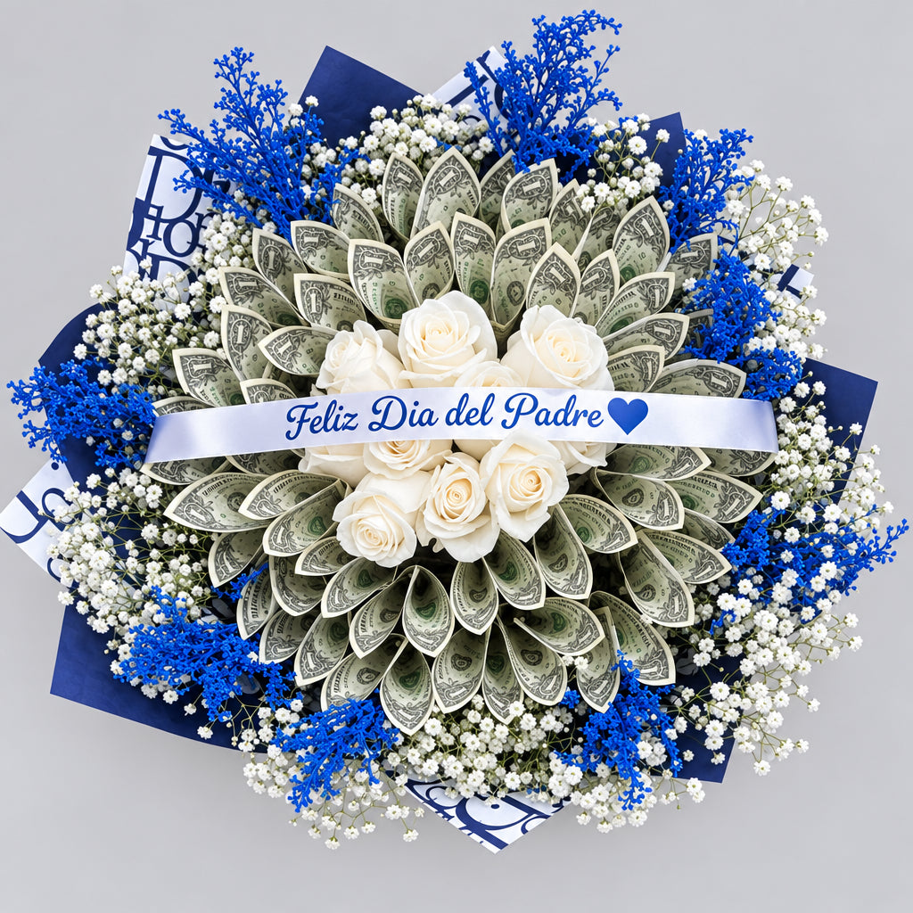 Center Roses Money Bouquet